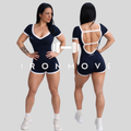 Open-Back Athletic Romper – Navy Edition