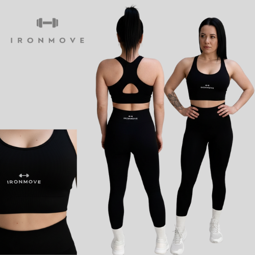 🖤 Iron Move Studio Ribbed Set – Black